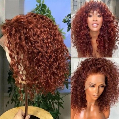 Carina Honey Brown 180% Short Curly Bob Wig 13x4 Lace Front Wigs For Women Human Hair