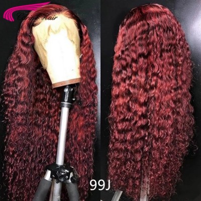 Carina Ombre Color 13x4 Lace Frontal Wig Brazilian Remy Curly Human Hair Wigs 180% Density