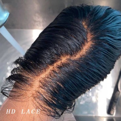  Straight 7x7 HD lace Closure Invisible HD Transparent Lace Melt Skins Straight Human Hair Pre Plucked