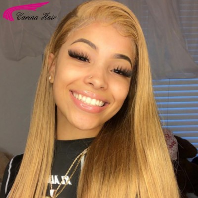 Carina new year honey blonde luxury lace wigs for black beauty 