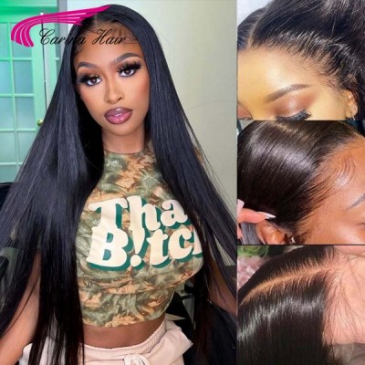 Carina 180% Straight Lace Front Wig Human Hair 13x4 HD Lace Wigs Pre-plucked Hairline For Black Women