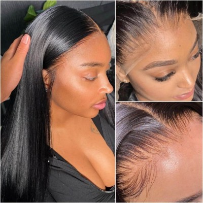 Carina Straight 13X4 Lace Front Wig Real HD Lace Human Hair Wigs Preplucked With Natural Hairline 180%