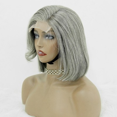 Carina  Deep Part Lace Front Wig Virgin Human Hair Bob Wigs With Baby Hair