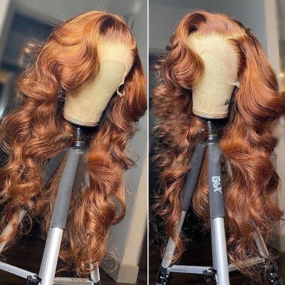 Carina Brown Wave Wig 180% Brazilian Hair Vendors Pre Plucked 13x4 Lace Frontal Wig for Black Women