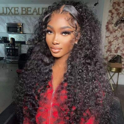 Carina Curly 13X4 HD Lace Front Human Hair Wigs For Women Invisible HD Lace Frontal Wig 180%