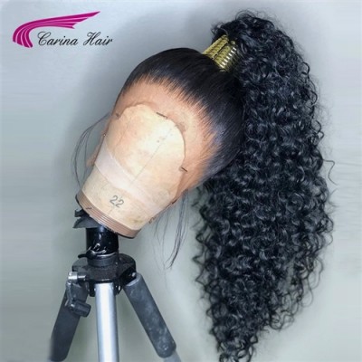 Carina Curly Wig Remy Human Hair 360 Lace Wigs Pre Plucked Hairline with Baby Hair 180%