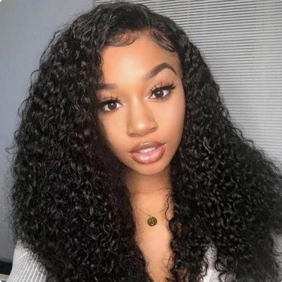 Carina Kinky Curly Human Hair 13x4 Lace Front Wigs With Baby Hair 180% Density 