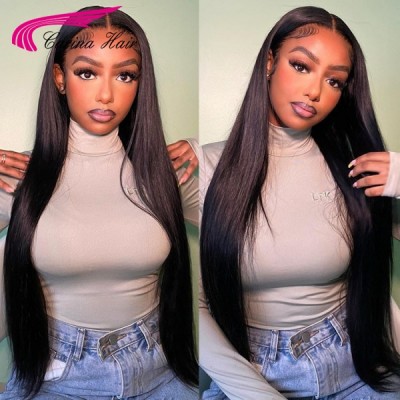 Carina 13x6 HD Lace Frontal Wigs Brazilian Straight Lace Front Human Hair Wigs 180% Density