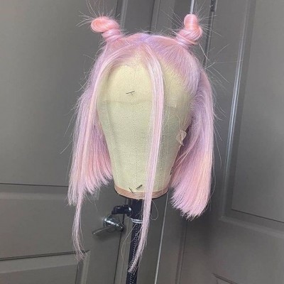 Carina 150% Pink Bob Wig Virgin Straight Brazilian 13x4 Lace Front Wig for Women 