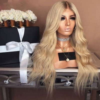Carina Customized Ombre Blonde Lace Front Wigs 4/613 Wave Brazilian Human Hair Wigs